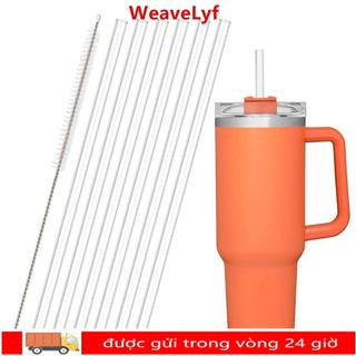 WEAVELYF 1 Bộ Ống Hút Nhựa, Có Bàn Chải Ống Hút Cốc Thẳng, Ống Hút Thay Thế Uống 9 Mm Có Thể Tái Sử Dụng