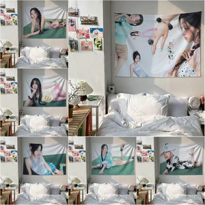 Tấm thảm treo tường Kpop ITZY có kẹp Tấm thảm Polyester Treo tường phòng ngủ