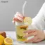 Bigapple Bộ ống hút thủy tinh Borosilicate cao có thể tái sử dụng với bàn chải làm sạch Đồ uống thân thiện với môi trường RDG