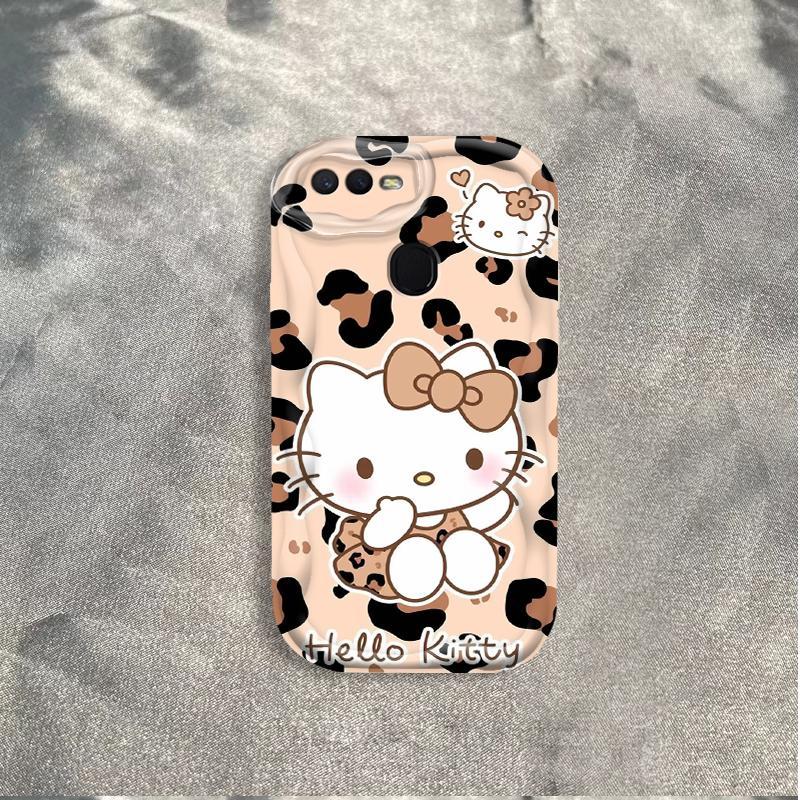 Thích hợp cho OPPO A5S A7 A12 F9 F9 Pro 3D Phụ kiện TPU mềm in họa tiết da báo Kitty Vỏ điện thoại chống sốc