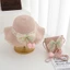 2-5 Tuổi Trẻ Em Bé Gái Rơm Mũ Chống Nắng Có Túi Đeo Ngang Bộ Tulip Nơ Ren Viền Rộng Vành Đi Biển Mũ Thường Ngày Cho Bé Mùa Hè Mũ