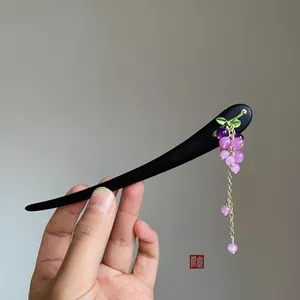 WHX-Hairpin 15cm {Purple Dew Breeze} Kẹp tóc Ebony chính hãng Cổ điển Thanh lịch Tím Nho Bướm Tấm kẹp tóc Kẹp tóc Kẹp tóc Kẹp tóc