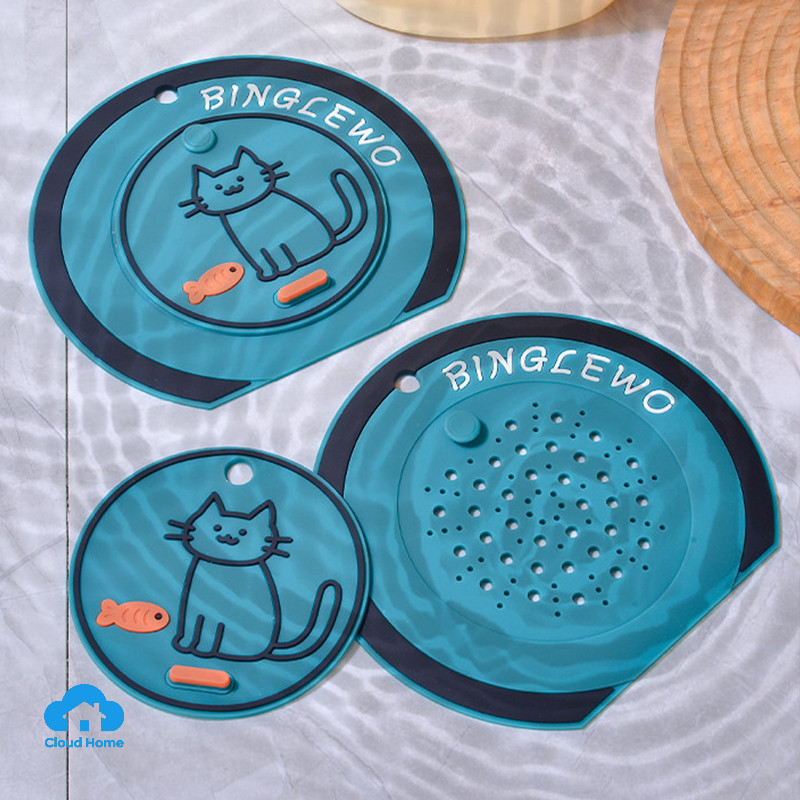 🌤️COD🌤️Nắp đậy cống silicon hai lớp đa năng dùng cho bồn rửa nhà tắm và nhà bếp, ngăn mùi hôi và tắc nghẽn do tóc.