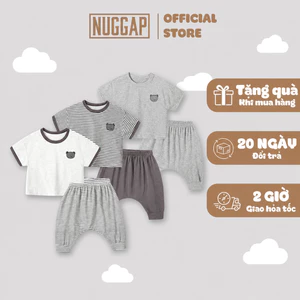 Bộ Quần Áo Trẻ Em Đồ Bộ Bé Trai Bé Gái Áo Thun Tay Ngắn Quần Dài Hình Gấu Kobi Nuggap