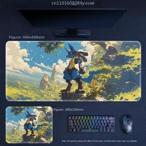 Hoạt Hình Anime Pokémon Pikachu Mewtwo Eevee Mouse Pad Lucario Squirtle Gardev Miếng Lót Bàn Phím Trò Chơi Lớn Bàn Thảm
