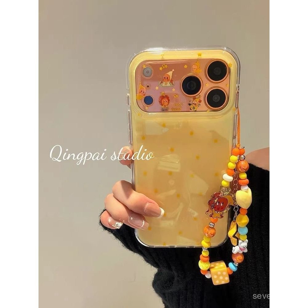 Ốp Điện Thoại Thích Hợp Cho iPhone 11 12 13 14 15 16 17 Pro max Plus Màu Vàng Starman Chain Vỏ Bảo Vệ Chống Sốc Bao Gồm Tất Cả 9D1E