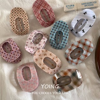 Yoing / Phong Cách Hàn Quốc Cơ Bản Phù Hợp Với Hoa Kẻ Sọc Tóc Nơ Chấm Bi Tấm Tóc Nữ Lưng Lớn Hình Bầu Dục Mỏ Vịt Kẹp