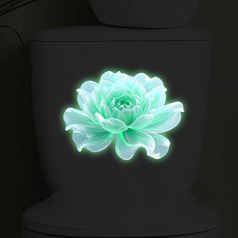 {BUDDI} Glow In The Dark Toilet Flower Stier Đề can dán tường có thể tháo rời bằng hoa dạ quang Trang trí phòng tắm Nhà DIY {buddingenergy}