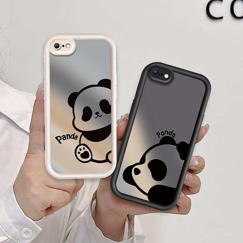 Ốp Lưng Cho iPhone 6 6s 7 8 se2020 Plus Hoạt Hình Silicon Phụ Kiện Mềm TPU Gấu Trúc Mắt Thiên Thần Vỏ Điện Thoại Chống Sốc