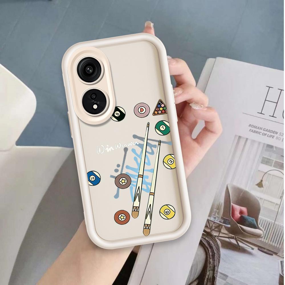 Ốp Lưng Cho OPPO A17 A17K A18 A38 A58 A60 4G Phim Hoạt Hình Silicon Mềm Đáng Yêu Ốp lưng TPU Xúc Viền Bi-a Mắt Thiên Thần Chống Sốc Ốp Lưng