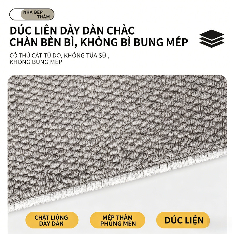 Thảm Bếp Dệt Sợi Chống Trơn Trượt, Hút Bụi, Sợi đay Giả Cao Cấp, Dễ Lau, Phong Cách Nhật Bản