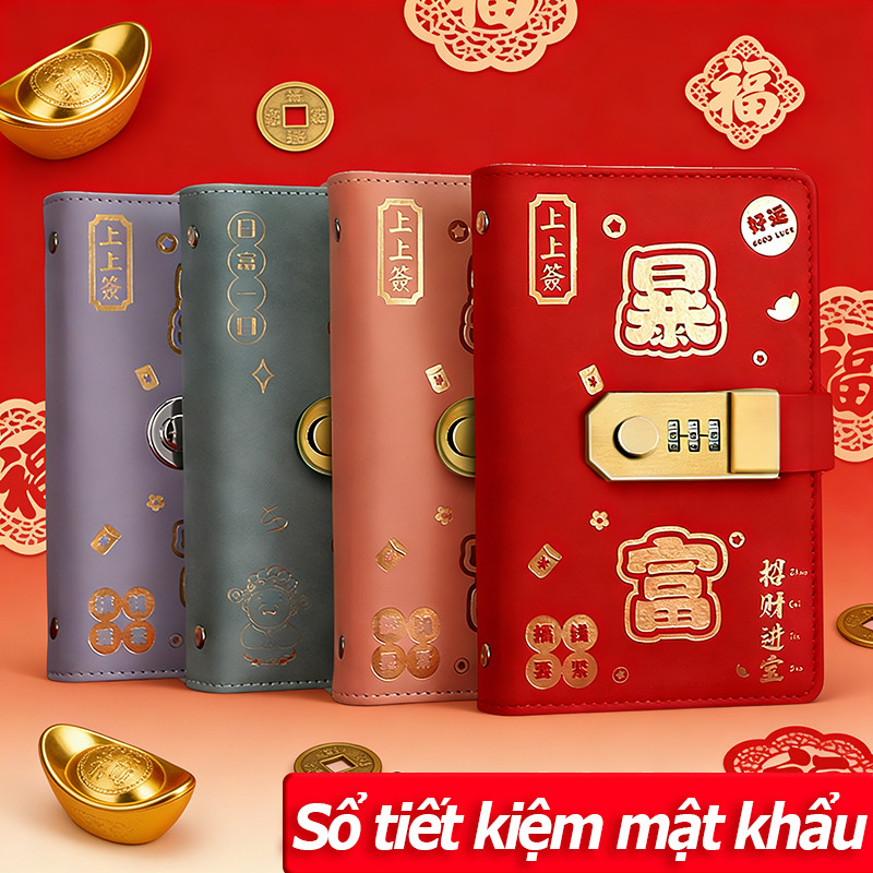 Sổ Tiết Kiệm 100 Ngăn Có Khóa Mật Khẩu - Sổ Chi Tiêu Cá Nhân Chống Nước, Ví Tài Chính Cho Bé