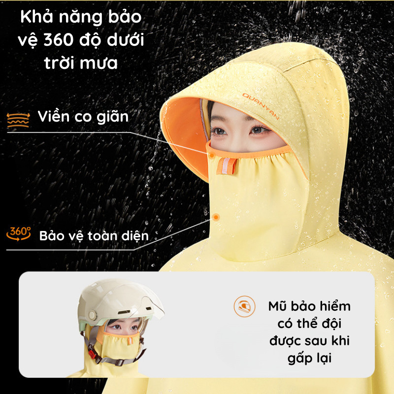 Áo Mưa Xe Máy Loại Dày Cỡ Lớn DInohome, Áo Mưa Chùm Người Che Kín Toàn Thân Chống Thấm Nước Tốt