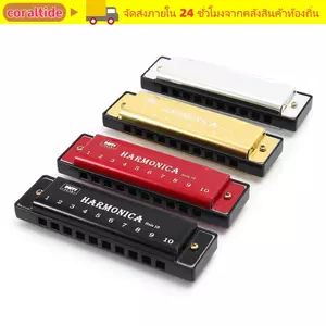 CORALTIDE Diatonic Harmonica, Kim loại hình chữ nhật 10 lỗ Harmonica, Chìa khóa di động của C Người mới bắt đầu Giảng dạy với hộp Đồ chơi giáo dục dành cho người mới bắt đầu Học sinh