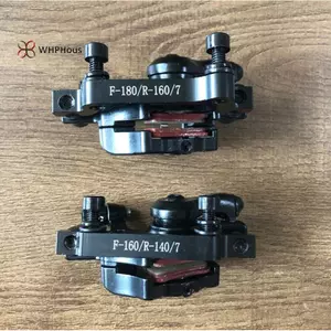 Bộ phanh đĩa cao cấp cho xe đạp từ hợp kim nhôm với hệ thống dây điều khiển và caliper trước-sau, thiết kế đẹp mắt.