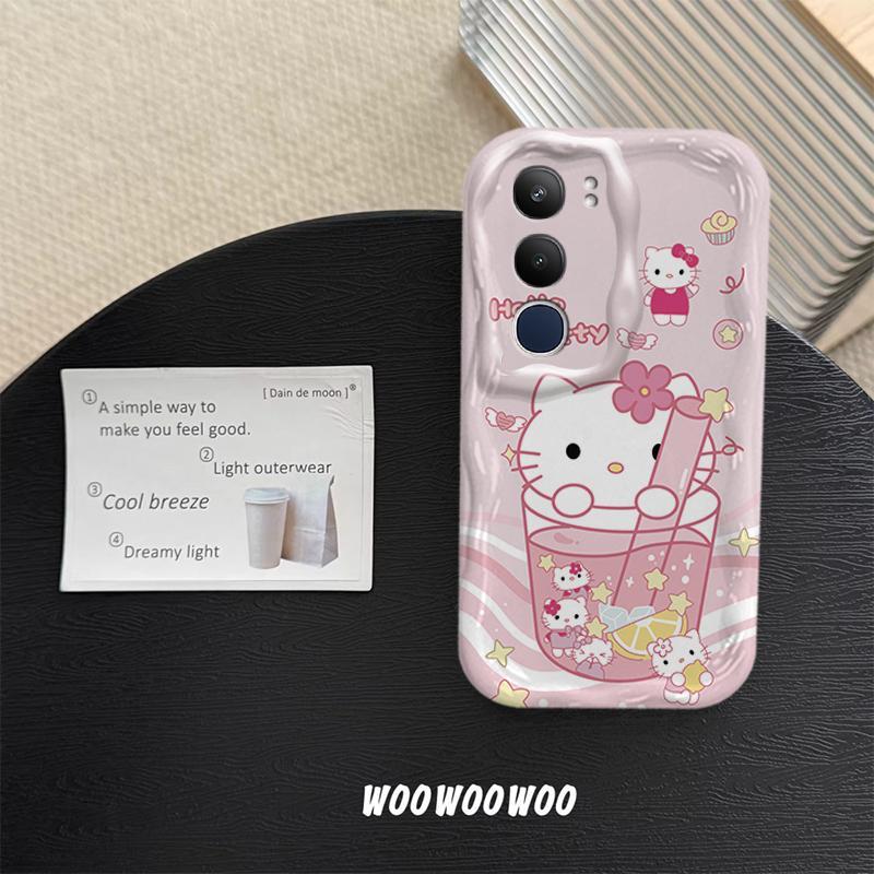 Vỏ Cho VIVO Y19S Y29 Phim Hoạt Hình Kem Cặp Đôi Mèo Mềm TPU 3D Sóng Silicon Vỏ Điện Thoại