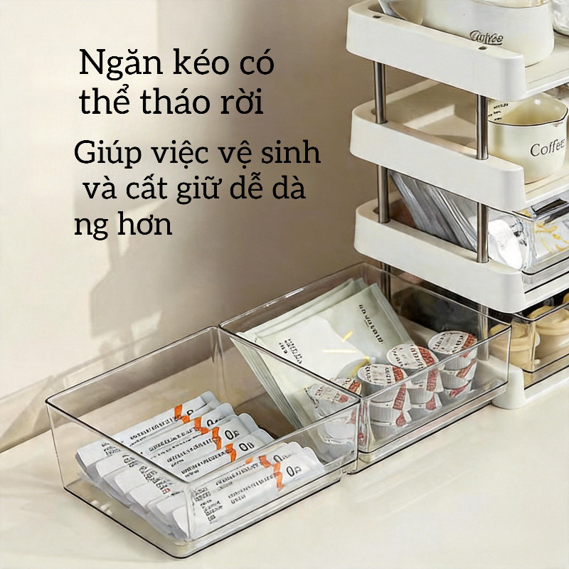 Kệ Đựng Đồ Đa Năng Nhiều Tầng Có Ngăn Kéo – Tối Giản, Dung Tích Lớn, Sắp Xếp Bàn Học & Đồ Chơi Phòng Trẻ Gọn Gàng