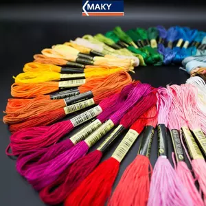 MAKY 24 / 100 / 50 Cross Stitch Cotton Thêu Chỉ Bóng May Xiên Thủ Công VN