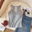 Milyfashion Pure Desire Với Miếng Lót Ngực Ren Mặt Sau Đẹp Sling Nhiều Màu Tùy Chọn Slim-Fit Ribbed Không Tay