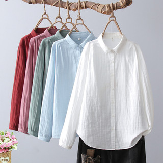 Áo sơ mi nữ chất liệu sợi cotton 100%, cổ mềm mại, đa năng cho bé gái
