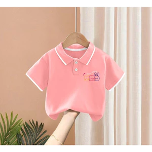 Áo sơ mi Polo trẻ em Animal Friends In hình áo sơ mi ngắn tay cơ bản cho trẻ em Trường học hàng ngày