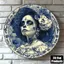 CIFbuy Skull Xanh Trắng Sứ Tín Hiệu Treo Tường Nghệ Thuật Trang Trí 8x8 Inch