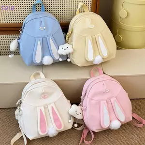 SAIA Rucks, Ba lô phong cách Preppy dễ thương, Ba lô học sinh tai thỏ bằng vải bền bỉ cho bé gái