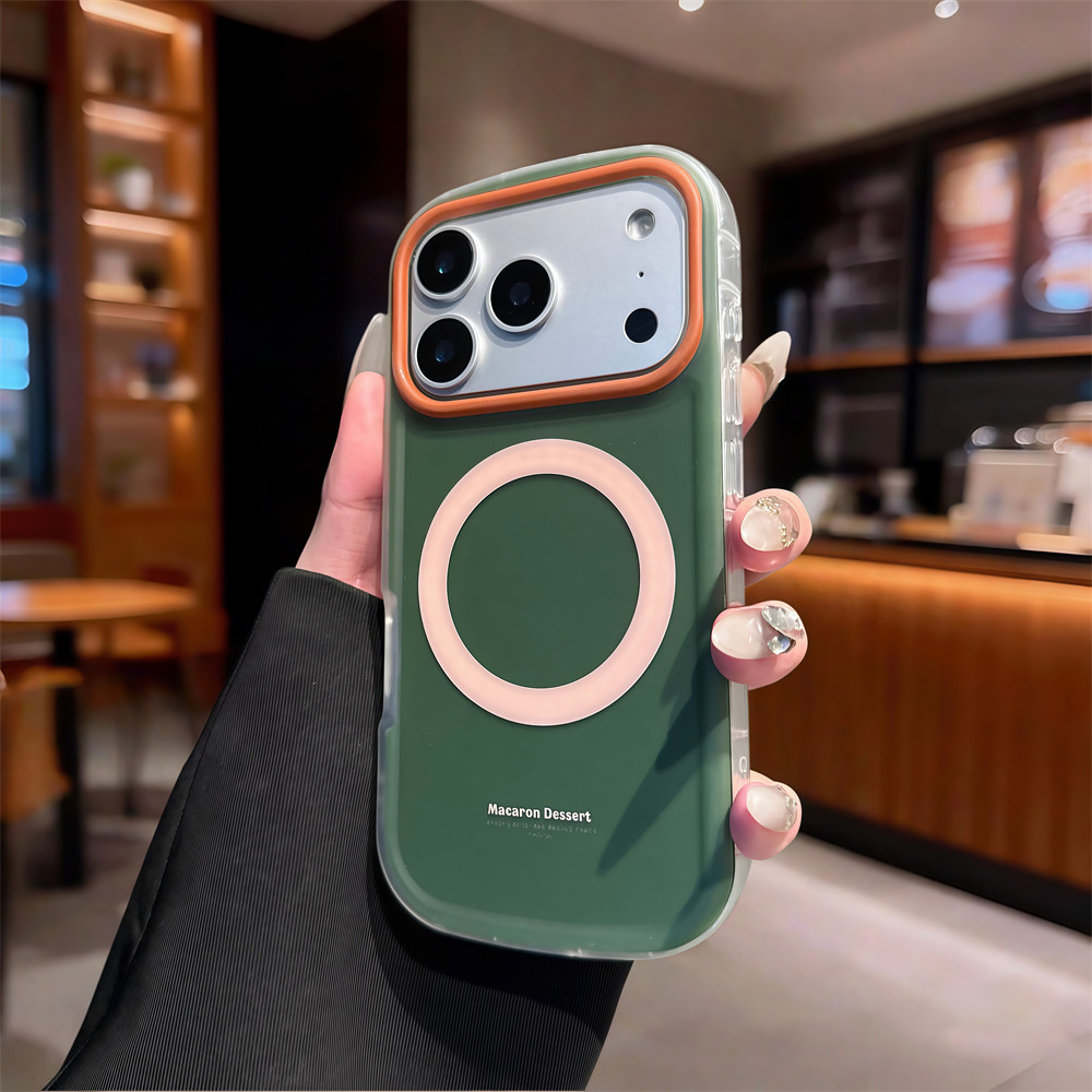 Ốp điện thoại từ tính tương phản mờ cho iPhone 17 Pro Max 16 13 14 15 pro max Bảo vệ ống kính chống rơi Vỏ cứng bảo vệ điện thoại
