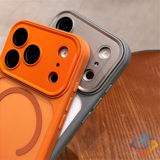 Ốp Điện Thoại Từ Tính Trong Suốt Mới Cho IPhone 17 Pro Max 12 13 14 15 16 Pro Max 11 Bảo Vệ Ống Kính Vỏ Pc Cứng Khung Mềm Trong Suốt Chống Sốc