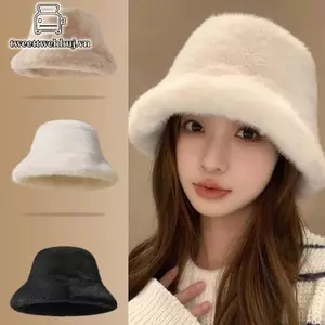 Nhíp và Mũ Mùa Đông Chống Gió, Ấm Áp, Màu Trơn Sang Trọng với Lông Tơ Mềm Mại