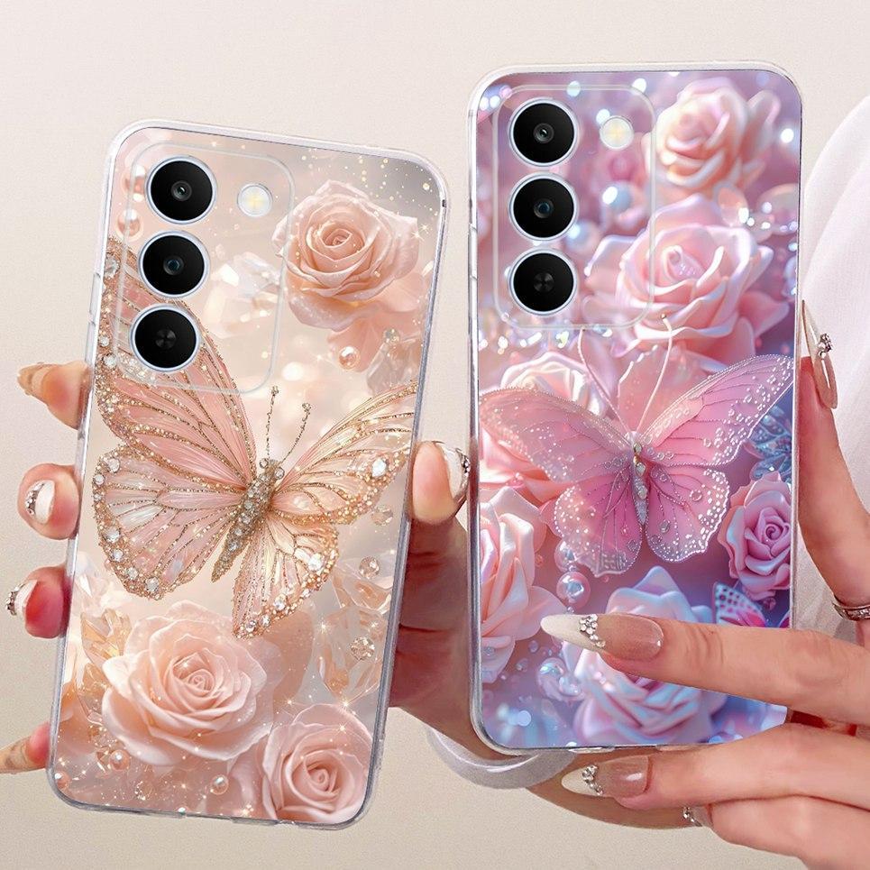 Vỏ Thời Trang Bướm Hoa Nữ Tính Cho Realme C100 C100i C83 P4 Lite 5G Vỏ Điện Thoại Mềm Mỏng Trong Suốt Silicon TPU Ốp Lưng