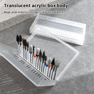 [hatheaven] Hộp lưu trữ mũi khoan móng tay 20 / 24 lỗ Giá đỡ đầu mài móng tay Giá đỡ màn hình Bộ làm sạch Máy cắt chống bụi Dụng cụ làm móng tay Đẹp
