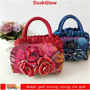 Túi đựng mẹ DUSKGLOW, Túi đựng mẹ trang trí hoa phong cách quốc gia, Túi đựng bữa tối hoa thêu thời trang Quà tặng người lớn tuổi