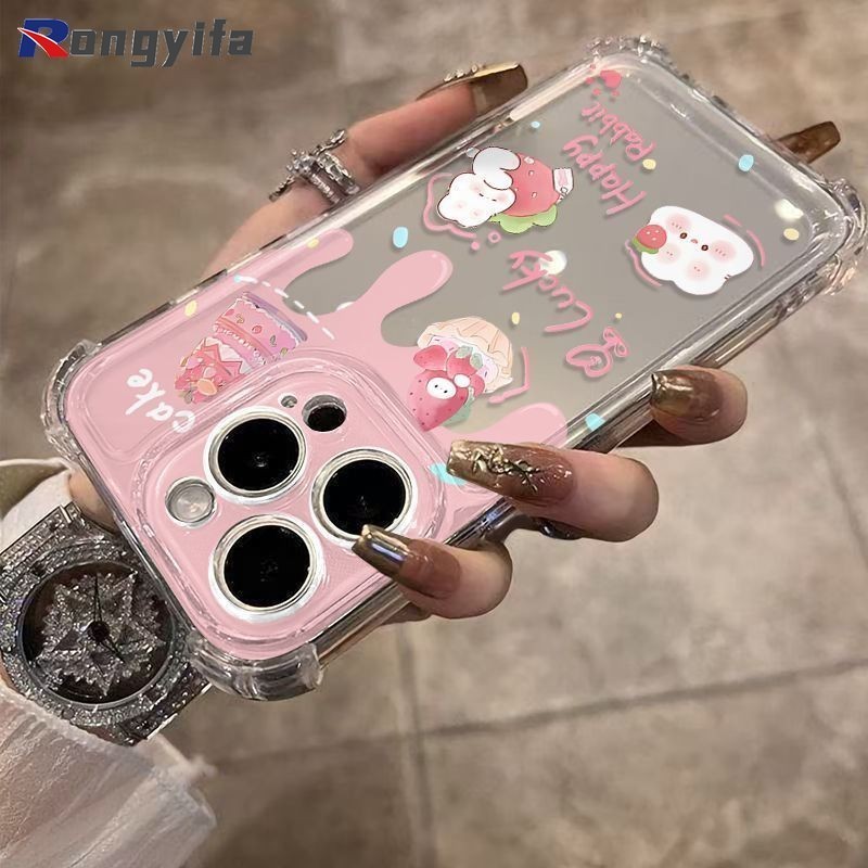 Ốp Điện Thoại Hình Thỏ Hoạt Hình Cho iQOO 15 15R Z11 Z11X Z10 Z10X Turbo Pro Vivo Y500i Y400 Y300 X300 X300S X200 X200S Pro Mini Ultra FE 5G 4G Vỏ Mềm Cặp Đôi Dễ Thương Trong Suốt