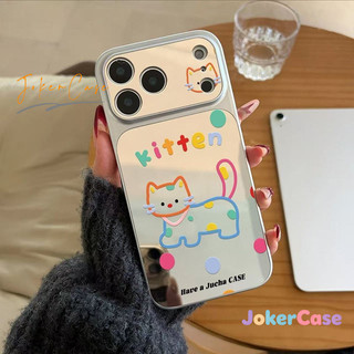 Ốp Lưng Cho IPhone 11 16 15 17 12 13 14 Pro Max 7 15 16 8 Plus XR XS MAX Bề mặt gương Graffiti mèo đầy màu sắc