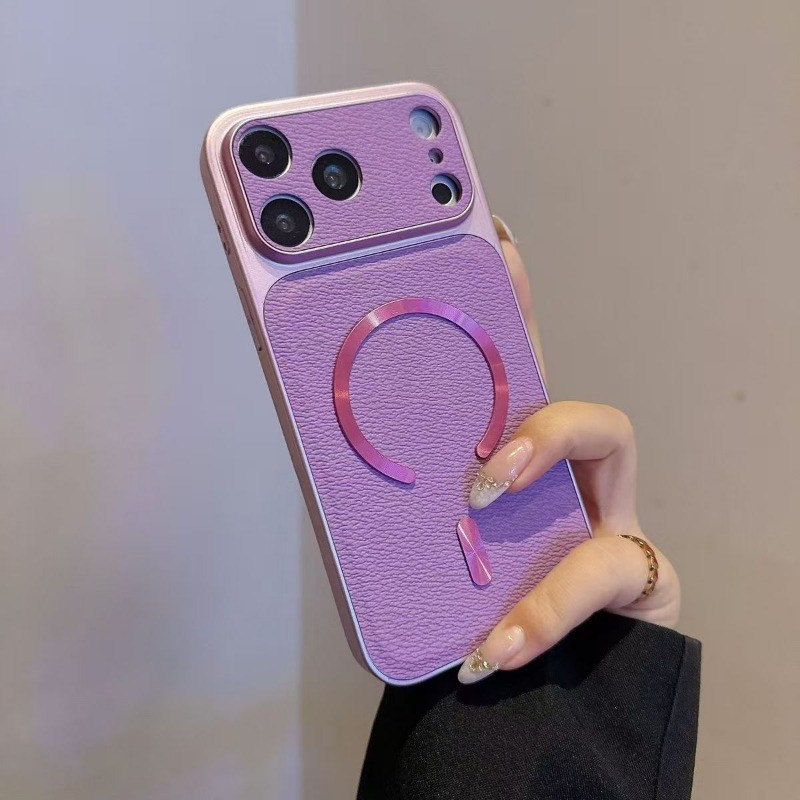 Họa Tiết Da Sang Trọng Aurora Từ Thay Đổi Tức Thì 17 Ốp lưng Thích Hợp Cho iPhone 17 16 15 14 13 Pro Max Ốp lưng Không Khí Ốp Lưng