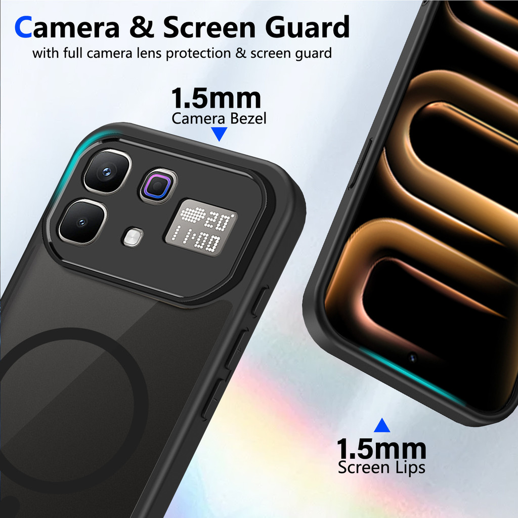 Ốp lưng Infinix Note 60 Pro 5G Vỏ thu hút từ tính màu đen mờ cho Infinix Note 60 Pro 5G Vỏ điện thoại
