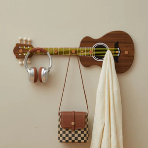 Móc đàn Guitar lối vào sáng tạo, Giá lưu trữ lối vào treo tường trang trí cá nhân, Móc quần áo và mũ