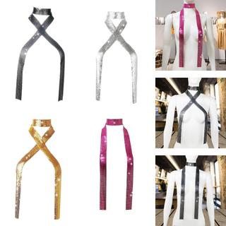 Kim Sa Lấp Lánh Cổ Khăn Thời Trang Hàng Ngày Mặc Lấp Lánh Dài Đồ Bơi Đi Biển Cosplay Kim Cương Giả Cà Vạt Cà Vạt Cổ Khăn Cổ