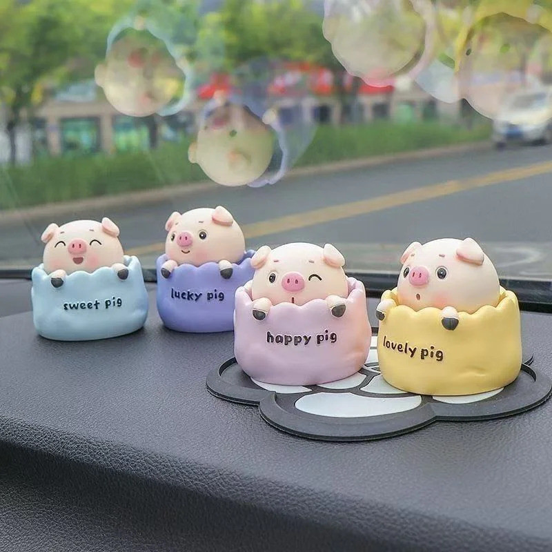 Nốt Lợn Hình Lắc Đầu Nhựa Hoạt Hình Bảng Điều Khiển Ô Tô Trang Trí Sáng Tạo Chữa Bệnh Trang Trí Nội Thất Cho Gia Đình Để Bàn Phòng