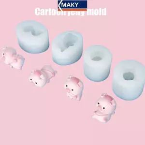 MAKY Dễ Thương Lợn Nhỏ Sữa Pudding Khuôn Silicon Thạch Bát Bánh Trắng Lạnh Bột Đá Khuôn Khuôn Bánh Phụ Kiện Nhà Bếp Dụng Cụ Làm Bánh VN