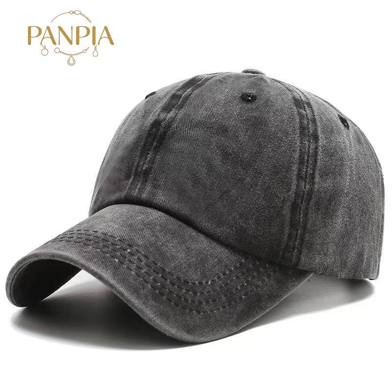 PNPIA- Mũ Bóng Chày Rửa Denim Nam Nữ Mũ Vintage Hip Hop Mũ Màu Trơn Xương Ngoài Trời Thể Thao Thường Ngày