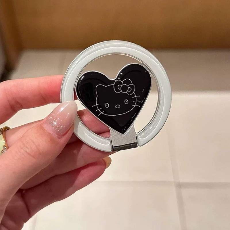 Dễ Thương INS Hello Kitty Từ Điện Thoại Cầm Chân Đế Có Gương Sáng Tạo 3D Hoạt Hình Gấp Giá Đỡ Ngôi Sao Để Bàn Cho iPhone