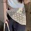 AqToCna Ren Tam Giác Tóc Khăn Cho Nữ Rỗng Ra Mini Váy Hông Rèm Khu Nghỉ Dưỡng Bể Bơi Che Đầu Quấn Phong Cách AqToCna
