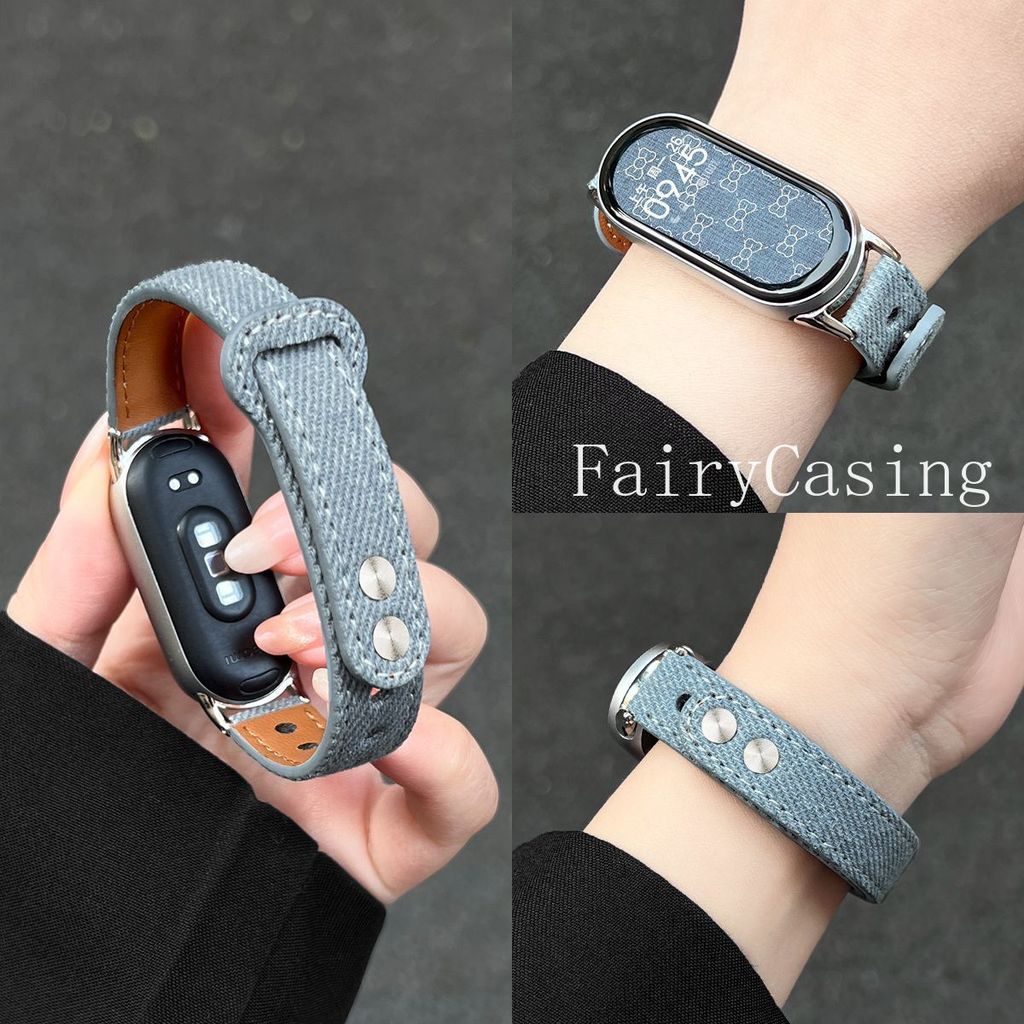 Dây Da Cao Bồi Cho Xiaomi Mi Band 10 9 8 7 Phụ Kiện Vòng Tay Mỏng Cho Miband 10Pro Dây Đeo Tay Thay Thế