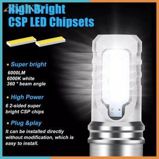 DKX 2 Cái H1 6000K Siêu Sáng Trắng 6000LM DRL Bộ Bóng Đèn Pha LED Mũi Cao.