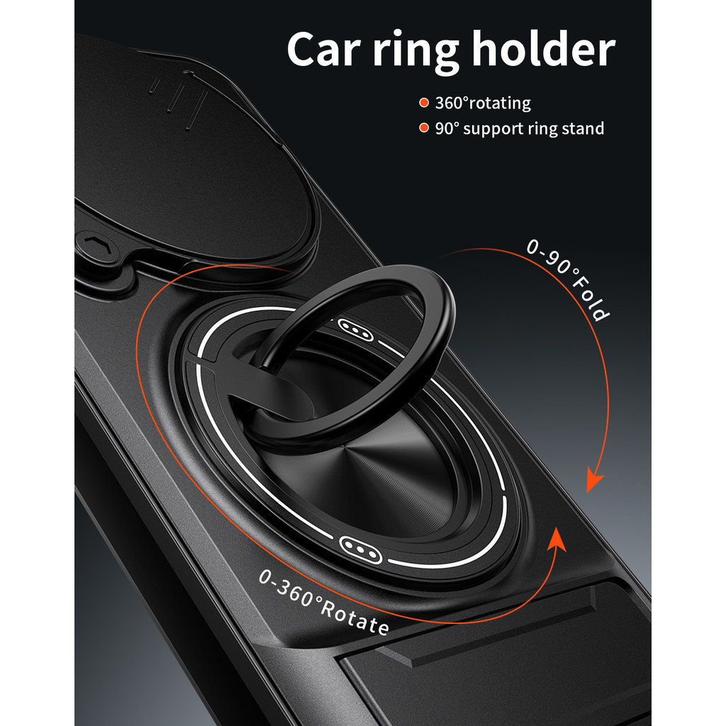 Ốp Điện Thoại Đa Năng Sang Trọng Thích Hợp Cho Redmi Note 14 Pro 15 12 13 4G 5G Dây 360°Giá đỡ vòng có vỏ máy ảnh Vỏ bảo vệ toàn diện chống sốc