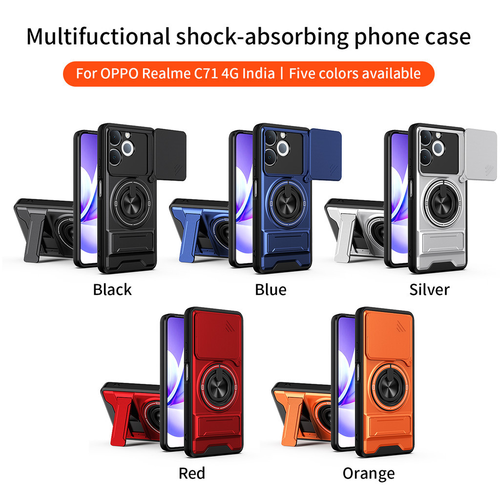 Ốp Điện Thoại Đa Năng Sang Trọng Thích Hợp Cho Realme Note 70 80 70T Narzo 80 4G Dây 360°Giá đỡ vòng có vỏ máy ảnh Vỏ bảo vệ toàn diện chống sốc