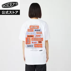 Áo thun cổ tròn 100% cotton unisex XS-3XL KEEN logo tối giản in lưng, phong cách tự do