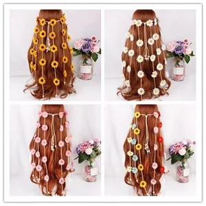 Phụ Kiện Tóc Nữ Bohemian Hoa Cúc Băng Đô Du Lịch Hiệu Suất Phong Cách Dân Tộc Băng Đô Mũ Hướng Dương Băng Đô